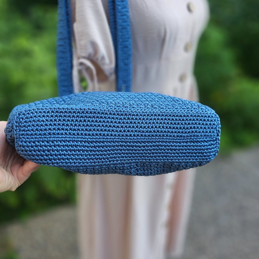 The Sak Crochet Women Shoulder Bag Purse Dusty Blue, Excellent Condition - Picture 5 of 9